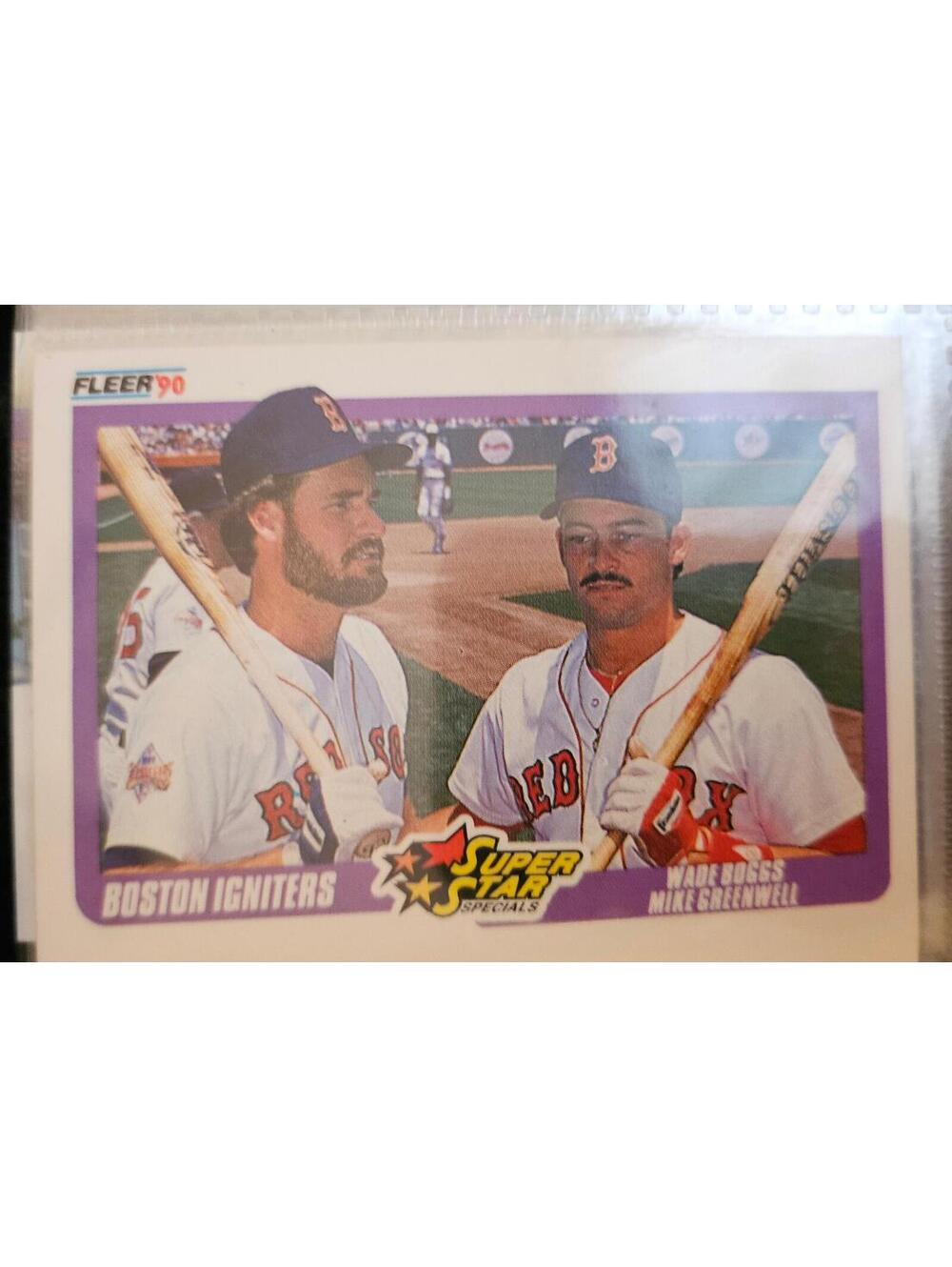 1990 Fleer #632 Wade Boggs/Mike Greenwell Boston Red Sox
